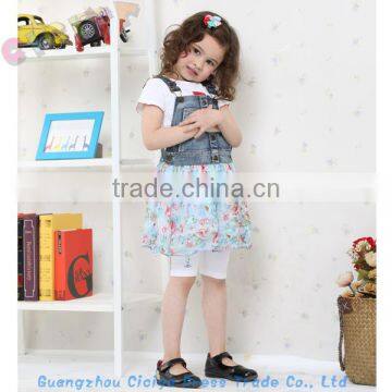 2014 Jeans-mixed Fashion Girl Dress 3pcs Set in Stock Flower Girl Dress photo-3