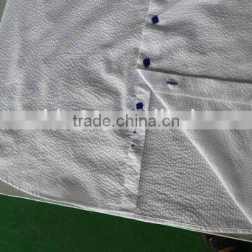 Solid White French Cuff Latest Design Men's Dress Shirt Dobby 100% Cotton photo-3