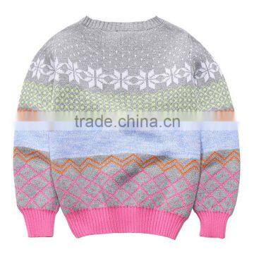 Comfortable Funny Christmas Pattern Warm New Design Knitted Kids Pullover Sweater for Girls photo-2