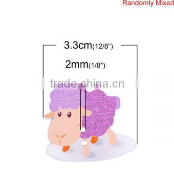 Wood Sewing Buttons Scrapbooking 2 Holes Sheep At Random photo-2