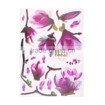 2016 Hot Sale Exquisite Elegant Magnolia Flowers Removable Art Vinyl Mural TV Backdrop Home Room Decor Wall Stickers photo-3