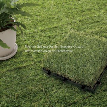 wholesale plastic garden tile interlocking artificial grass floor tiles , grass floor mats