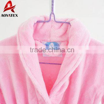 Kids Bathrobe Pink Flannel Fleece Soft Bath Robe Baby photo-2