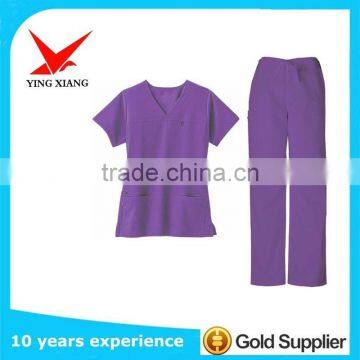 Trade assurance supplier T/C 65/35 Polyester cotton fabric used for nurse uniform- Purple