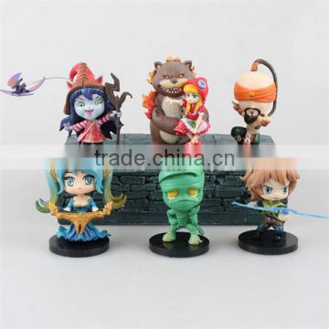 Hot Selling 3.5" V Version League of Legends action figure sets of 6 pcs PVC Dolls Statues Game Toys