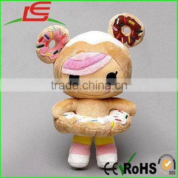 hot selling doughnut donuts ears girl plush doll