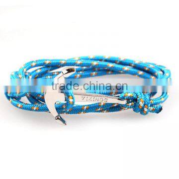 Rope Bracelet Men Beaded Anchor Wrist Band photo-3