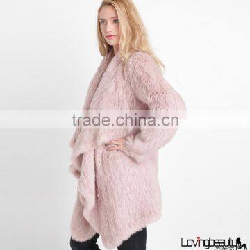 SJ018-02 100% Real Rabbit Animal Fur Shell Coats Both Side Furs