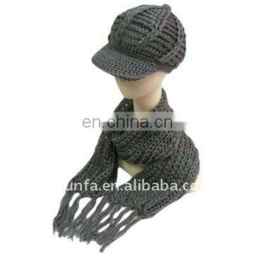 fashional pretty popular super soft cozy chunky scarf hat set