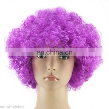 Afro fan light purple wig FGW-0038