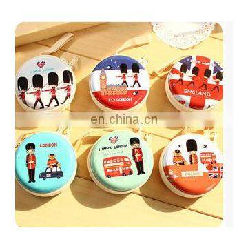 British Royal Police Round Steel Coin Box Purse Tin Box Earphone Storage Bag Small Wallet Pencil Case