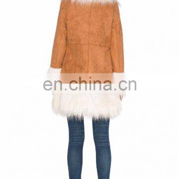 Lady's most fashion lady suede fur coat