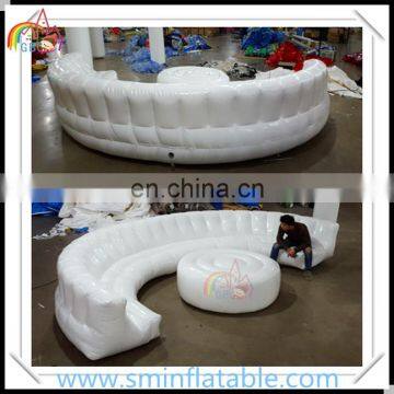 Wholesale led inflatable round sofa, inflatable lounge with led light, led furniture for sale