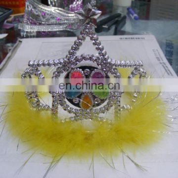 Party Carnival cheap plastic yellow princess crown headband for girls PH-0011