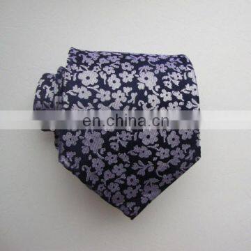 Dark Blue Flower Design 100% Silk Ties