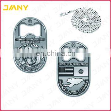 Custom Sliver Plated Bottle Opener Engravable Dog Tag Challenge Coin