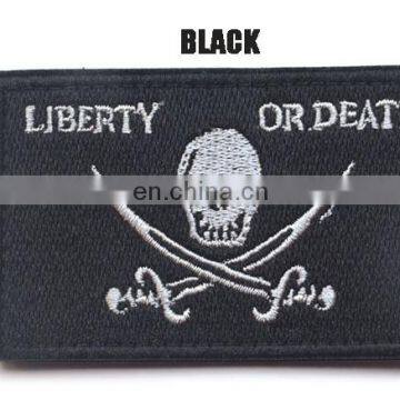 LIBERTY OR DEATH embroidery patch, Create a patch Custom Death Embroidery Patches Iron on/vecro backing Embroidered Round Skull