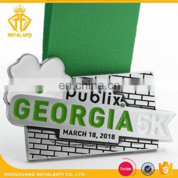 Custom Soft Enamel Georgia 5K Running Medal for Souvenir