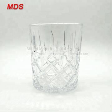 Vintage clear glassware cut whisky diamond cup for sale