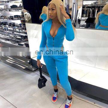 Women Sexy Long Sleeve Cardigan Hooded Top Jogger Pants Tracksuit Two Piece Set photo-3