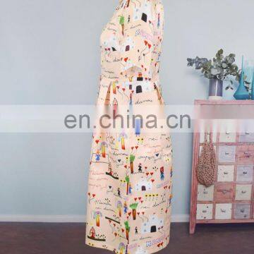 2019 Summer Printed Round Neck Short Sleeves Dress Long Women Mommy And Me Dress (this Link for Girls,1-8years) photo-3