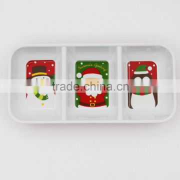 porcelain rectangular snack plate for Christmas