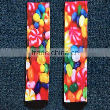 Custom High Quality 100% Cotton Longth 3d Print Socks,custom Knit Socks photo-2