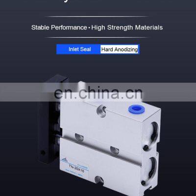 Double Shaft Compact Guide TN Series 32X50 Double Piston Rod Pneumatic Air Cylinder With Magnetic photo-2