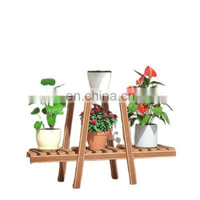 K&B 2021 new design hot cheap wholesale solid wood shelf indoor decorative flower pot holder