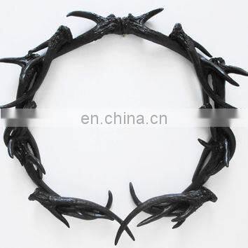 black antler hanging wreath