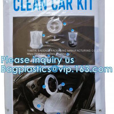 Plastic Drop Sheet, Cloth, Masking Film, Disposable Car Cover, 5 in 1 Auto Clean Kits, Disposable Seat Cover, Steer Cover photo-4