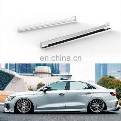 Wholesale car parts side skirt extender fender side wing spoiler kit for Audi A3 2020 2021