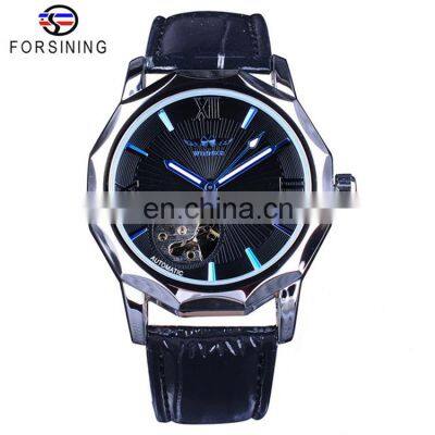 WINNER 199 Men Automatic Mechanical Movement Luminous Display Watch Low Price Fashion China Leather Band Watch photo-2