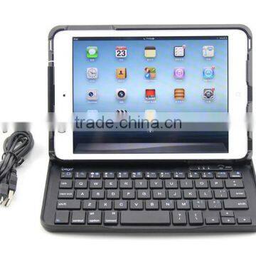 2013 Hot sale For iPad Mini Bluetooth Keyboard with Slidable Case Stand