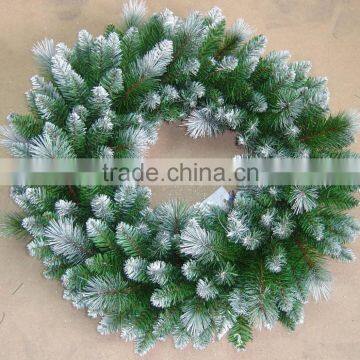 High quality mixed leaf snowing christmas wreath