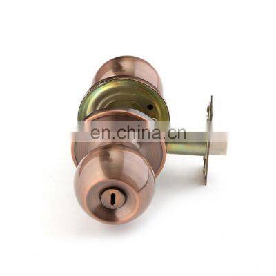 Security Double Handle Antique Copper Interior Room Tubular Keyed Entry Door Knob Lock photo-3