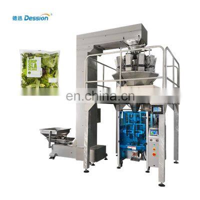 Automatid filling weighing packing machines for fresh lettuce salad bag