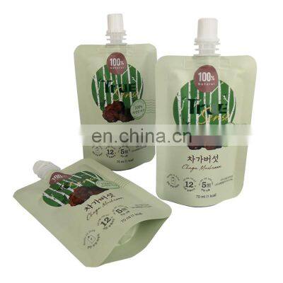 Spout Top Aluminum Foil Liquid Bag Custom Printed Metalized Stand up Pouch With Spout Standing Juice Spout Bags photo-2