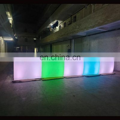 LED Glowing Corner Illuminated Mobile Bar Counter for Living Room Wine Storage Mini Bar Cabinet