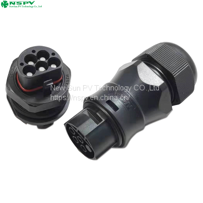 China Factory Solar AC 5 Pin Connectors Panel to Panel Type Inverter ac Connector photo-5