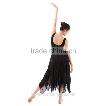 Latest Lyrical Ballet Long Chiffon Dress Sleeveless Sexy Leotard With Long Dress Stage Performance Costumes Dress photo-4