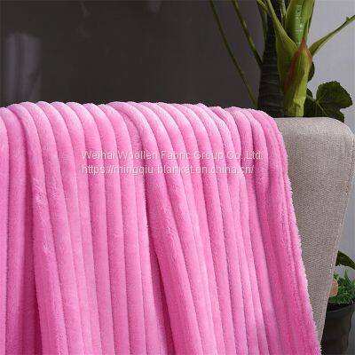 Super Soft 100%Polyester Solid Coral Fleece, Flannel Fleece Microfiber Throw Blanket photo-5