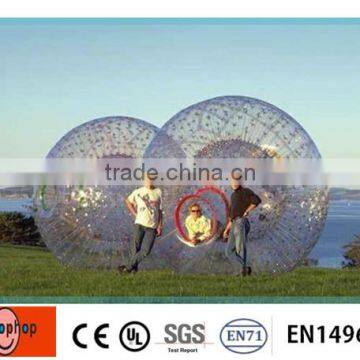 1.0mm TPU/PVC plastic inflatable body zorbing ball for kids
