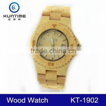 wholesale natural wooden mens' quartz wooden watch