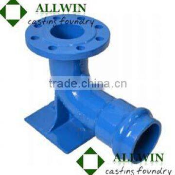 ductile iron flanged socket PVC duckfoot bend