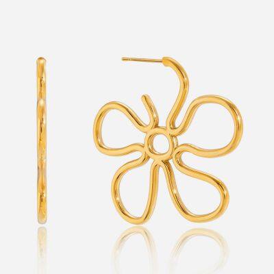 18K Gold-Plated Stainless Steel Kids Earrings With 7mm Zircon Studs