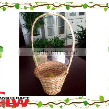 willow wicker basket:1 PC wood chip and willow basket,fruit flower basket with handle