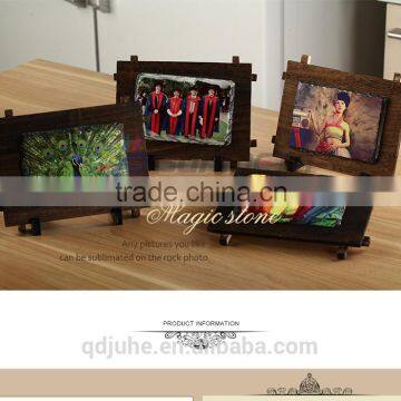 wholesale Rock photo frame with clock for sublimation printing Rectangle shape