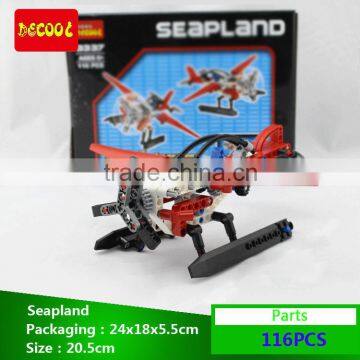 Decool bricks Airplane 116pcs Transport Series Helicopter Seapland Model Building Block Sets Educational DIY Toys for children