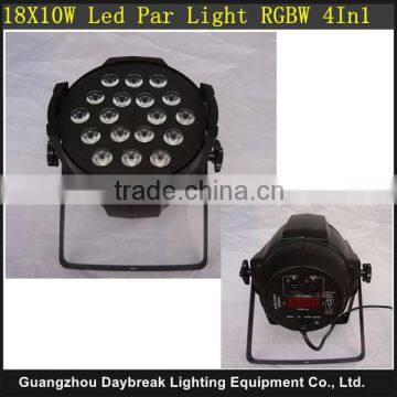 DMX512 stage lighting Quad 18 pcs x 10w led par light RGBW 4IN1 led par64 , AC110V-240V,50HZ-60HZ